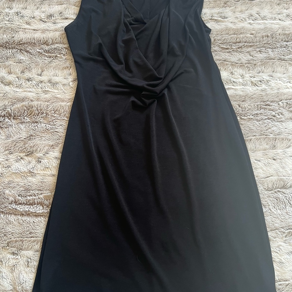 Women’s Black Cowl Necklace Swim Coverup Dress